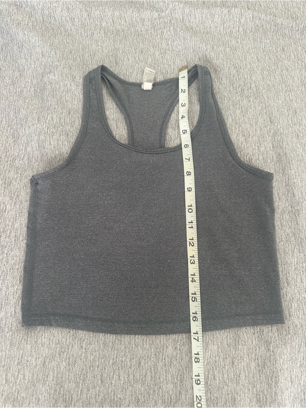 Women's Charcoal Gray Racerback Athletic Crop Tank Top